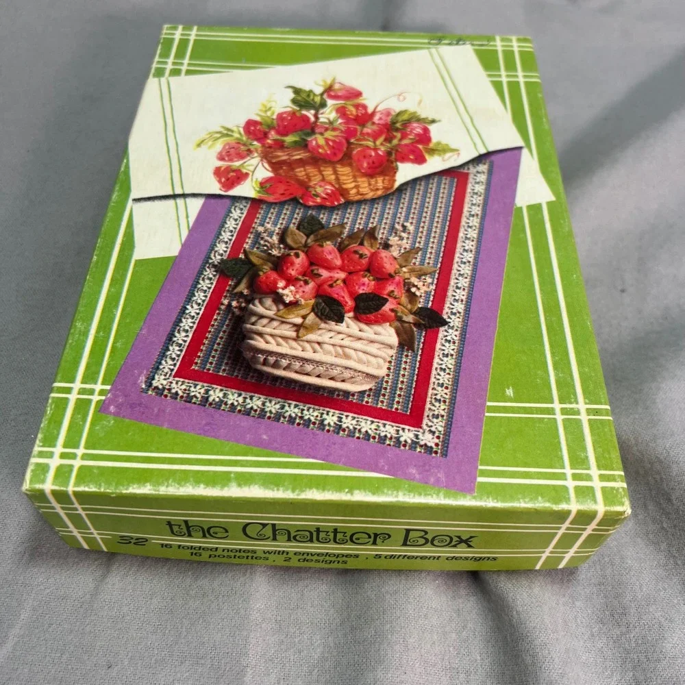 Vintage Greeting Card Lot The Chatter Box Stationery Note Cards Envelopes Seals